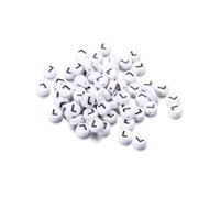 Wisafory Pack of 200 Letter Beads Round Letter Beads for Threading White A-Z Spacer Beads with Hole for Threading DIY Craft Bracelets Necklaces Jewellery Making, Individual Letter L