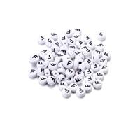 Wisafory Pack of 200 Letter Beads Round Letter Beads for Threading White A-Z Spacer Beads with Hole for Threading DIY Craft Bracelets Necklaces Jewellery Making, Individual Letter F