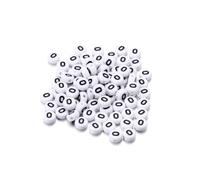 Wisafory Pack of 200 Letter Beads Round Letter Beads for Threading White A-Z Spacer Beads with Hole for Threading DIY Craft Bracelets Necklaces Jewellery Making, Individual Letter O