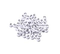 Wisafory Pack of 200 Letter Beads Round Letter Beads for Threading White A-Z Spacer Beads with Hole for Threading DIY Craft Bracelets Necklaces Jewellery Making, Individual Letter C