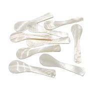 Wisafory Set of 20 Mini Nacre Caviar Spoons - White, Round Bowl - Elegant, Decorative - 7 cm Long