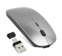 WISAGI Wireless Mouse for MacBook Air Mac Laptop iPad Rechargeable Dual Mode 2.4G Mobile Optical Silent Mouse with Bluetooth 5.2/3.0 and 2.4G USB-A/USB-C Receiver, Gray