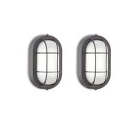WISBEAM 2 Pack LED Bulkhead Light, Outdoor Bulkhead LED Wall Light, Dimmable, 6W Replace 60W, 450 Lumen 3000K Daylight White 80CRI, Water-Proof, ETL Rated