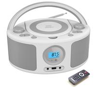 WISCENT CD Radio Portable CD Player Boombox with Bluetooth,FM Radio,CD-MP3/CD-R/CD-RW Compatible,USB Port, 3.5mm AUX Input, Headphone Jack, Mains or