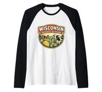 Wisconsin America's Dairyland State Souvenir Memorabilia Raglan Baseball Tee
