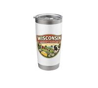 Wisconsin America's Dairyland State Souvenir Memorabilia Stainless Steel Insulated Tumbler