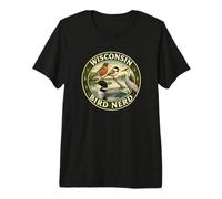 Wisconsin Bird Nerd Vintage Birder Wildlife Premium T-Shirt