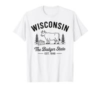 Wisconsin Cheese Dairy Cow Badger State Pride Est 1848 Home T-Shirt