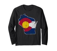 Wisconsin Colorado Flag Transplant Long Sleeve T-Shirt