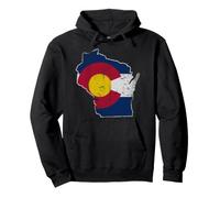 Wisconsin Colorado Flag Transplant Pullover Hoodie
