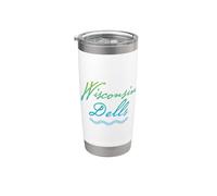Wisconsin Dells Typographic River Design Stainless Steel Insulated Tumbler