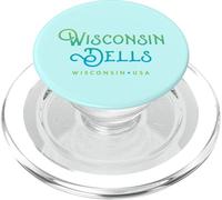 Wisconsin Dells Typographic Wave Design PopSockets PopGrip for MagSafe