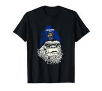 Wisconsin Flag Bigfoot in a Beanie T-Shirt