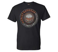 Wisconsin Harley-Davidson Harley-Davidson Men's Halo Willie G Skull Crew-Neck Short Sleeve T-Shirt - Black, Black, Medium