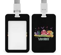 Wisconsin Logo Fashion ID Badge Holder Sliding Vertical Name Tag Card Protector with Lanyard