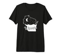 Wisconsin Skyline in Map Outline USA Premium T-Shirt
