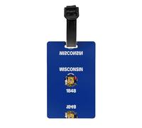Wisconsin State Flag Golf Bag Privacy Label, Detachable Briefcase (3.3 * 2.1 inches), Children's School Bag, Sports Bag Label, Travel Luggage Label
