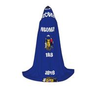 Wisconsin State Flag Hooded Cape For Teenagers Witch Vampire Cosplay Party Halloween Christmas Printed Long Cloak
