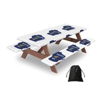 Wisconsin State Flag Map Print Camping Essentials Waterproof Camping Table And Bench Cover With Drawstring Bag 183 Cm