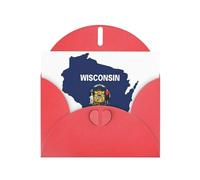 Wisconsin State Flag Map Print Gift Cards,Unisex Birthday Cards,Thank You Cards With Envelopes