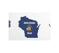 Wisconsin State Flag Map Print Heat Resistant Placemats Set of 6 Washable Table Mats Place Mats for Kitchen Home Decor