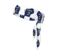 Wisconsin State Flag Map Print Sport Head Ties Headbands Bandanas Workout Hair Band Athletic Sweatbands for Running Tennis