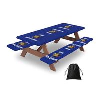 Wisconsin State Flag Print Camping Essentials Waterproof Camping Table And Bench Cover With Drawstring Bag 183 Cm