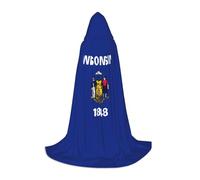 Wisconsin State Flag Print Hooded Cloak Teens Kids Adults Halloween Gothic Variety Carnival Cosplay Costume