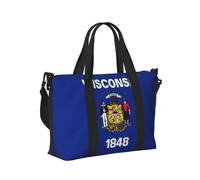 Wisconsin State Flag Print Travel Hand Bag for Women Men for Gym Weekend Vacation Beach Vacations Daily Use