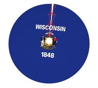 Wisconsin State Flag Print Xmas Mat Holiday Decor Christmas Tree Skirt Party Supplies Seasonal Celebrations