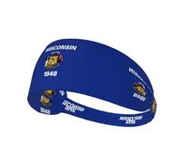 Wisconsin State Flag Prints Elastic Sports Headband Breathable and Sweat-Wicking Suitable for Yoga Running and Fitness