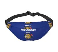 Wisconsin State Flag Travel crossbody waist bag, suitable for sports, running, cycling, traveling, fishing boys large waist bag,