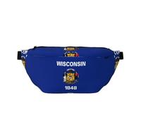 Wisconsin State Flag Versatile Running Waist Pack Lightweight Breathable and Adjustable for Travel Cycling and Everyday Use