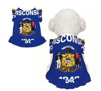 Wisconsin State Flag XL Pet Apparel for Small Dogs-Cute Summer Outfit for Puppy, Soft Breathable Pet Clothes for Cat