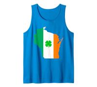 Wisconsin State Map Irish Flag St Patrick's Day Tank Top