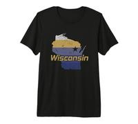 Wisconsin State Outline Map USA Premium T-Shirt