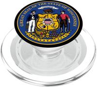 WISCONSIN STATE SEAL FLAG PopSockets PopGrip for MagSafe