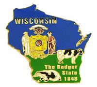 Wisconsin State Shaped Map Lapel Metal Pin