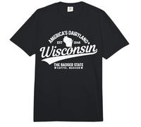 Wisconsin The Badger State EST 1848 State Map Gift Comfort Colors Adult Heavyweight T-Shirt