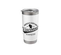 Wisconsin The Badger State EST 1848 State Map Gift Stainless Steel Insulated Tumbler