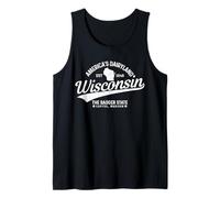 Wisconsin The Badger State EST 1848 State Map Gift Tank Top