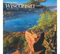 Wisconsin Wild & Scenic | 2025 12 x 24 Inch Monthly Square Wall Calendar | Plastic-Free | BrownTrout | USA United States of America Midwest State Nature