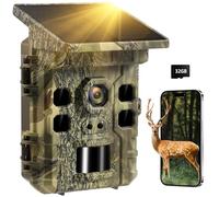 WISCOUTING Solar Trail Camera 2.7K 32MP- WiFi Bluetooth Game Camera 130°Wide-Angle, Trail Cameras with Night Vision Motion Activated 0.2s Trigger Waterproof IP66 Wildlife Camera
