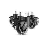 WISD Office Chair Caster Wheels, Set of 5, 3 Inch, Stem Size 11mm*22mm, Universal Fit, Heavy Duty Replacement Chair Casters for Hardwood Tile Vinyl Floors Carpet