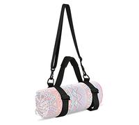 WISDING Yoga Mat Strap, Portable Yoga Mat Sling, Picnic Blanket Strap with Adjustable Shoulder Strap & Handle for Festivals Picnics Camping Motorcycle Bedroll Pilates, Black, Medium