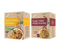 Wisdom-Back to Roots Multi Millet & Ragi (Finger Millet) Noodles Combo Pack,384g each|No Maida, MSG or Refined Oil | Rich in Protein & Fiber|Healthy Instant Noodles|Tastemaker Inside