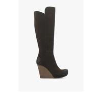 Wisdom Brown Suede Knee High Wedge Boots - Brown Suede / 41