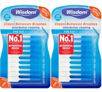 Wisdom Clean Between Fine Blue Brushes - Pack of 2, Total 40
