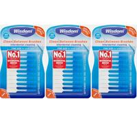 Wisdom Clean Between Interdental Brushes Fine Blue - 3 Packs of 20 (Total 60 Brushes) + AG Total Health Wrist Key Lanyard