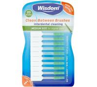 Wisdom Clean Between Interdental Brushes Medium - Pieces of 20 in One Pack - Gentle Gum Cleaning & Plaque Removal - Oral Hygiene for Fresh Breath & Healthy Teeth (1)